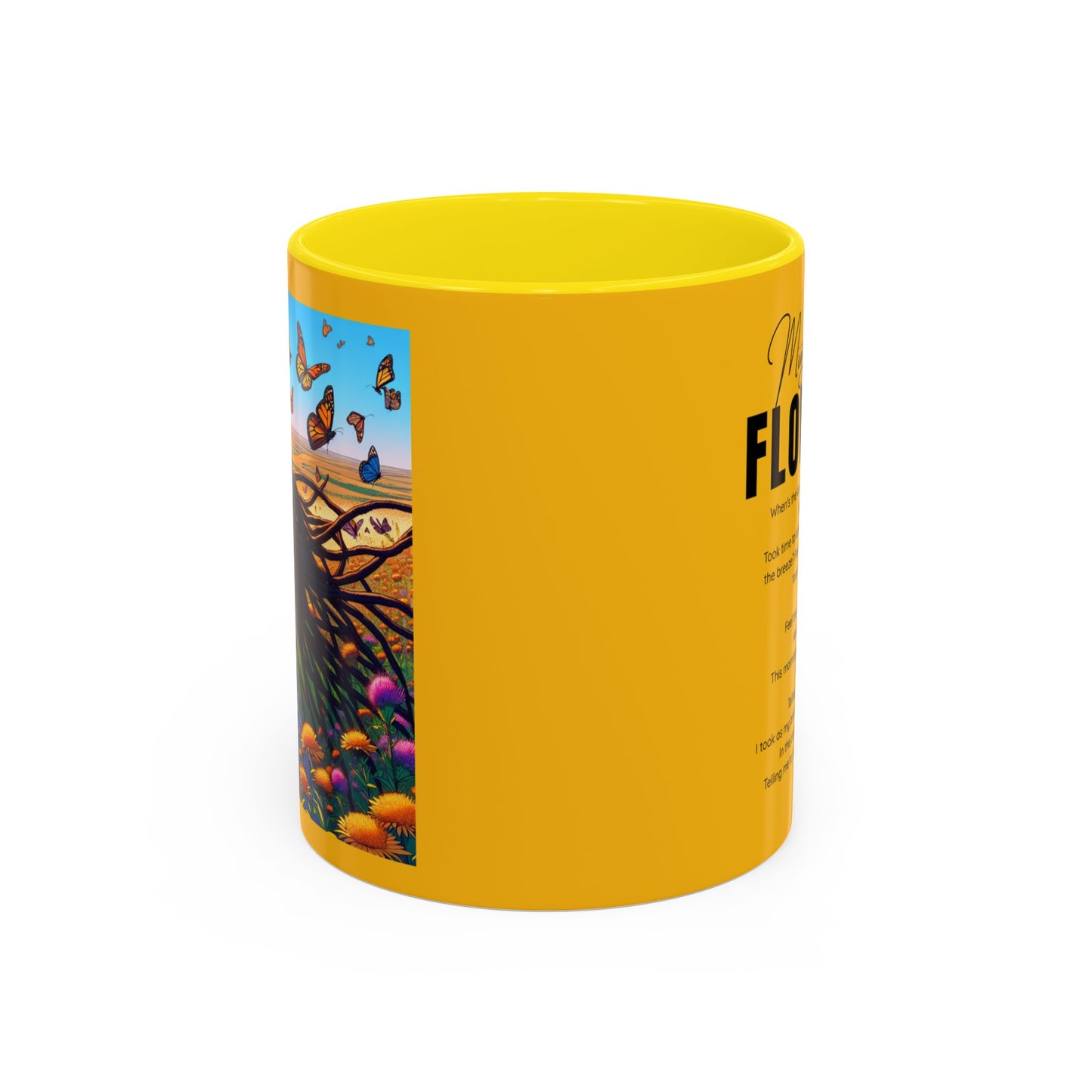 Inspirational Accent Coffee Mug - Mighty Ali Flowers Design