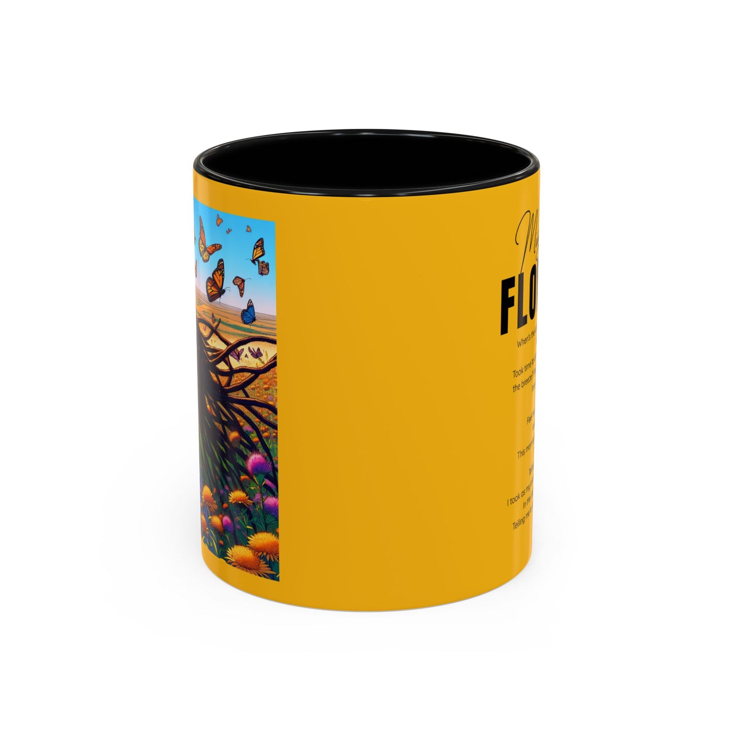 Inspirational Accent Coffee Mug - Mighty Ali Flowers Design