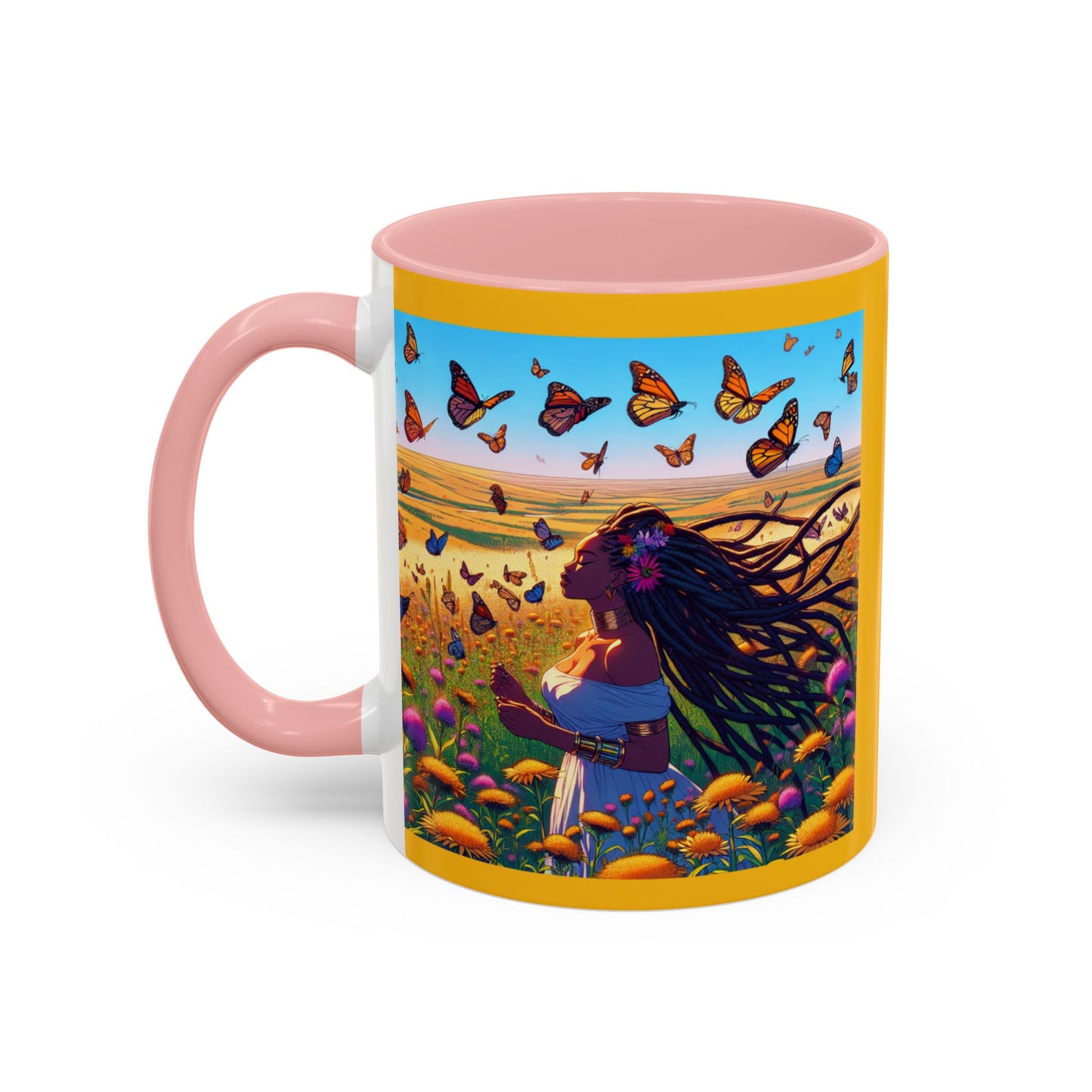 Inspirational Accent Coffee Mug - Mighty Ali Flowers Design