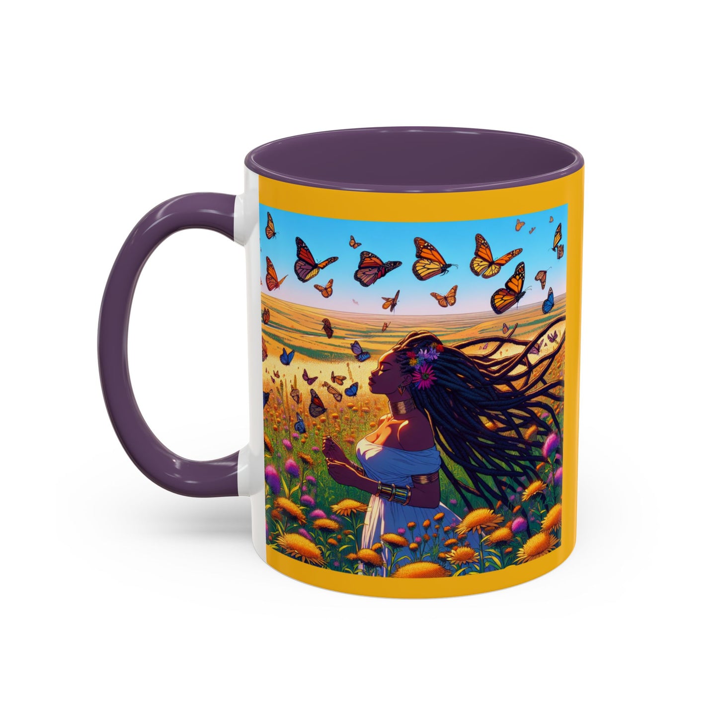 Inspirational Accent Coffee Mug - Mighty Ali Flowers Design