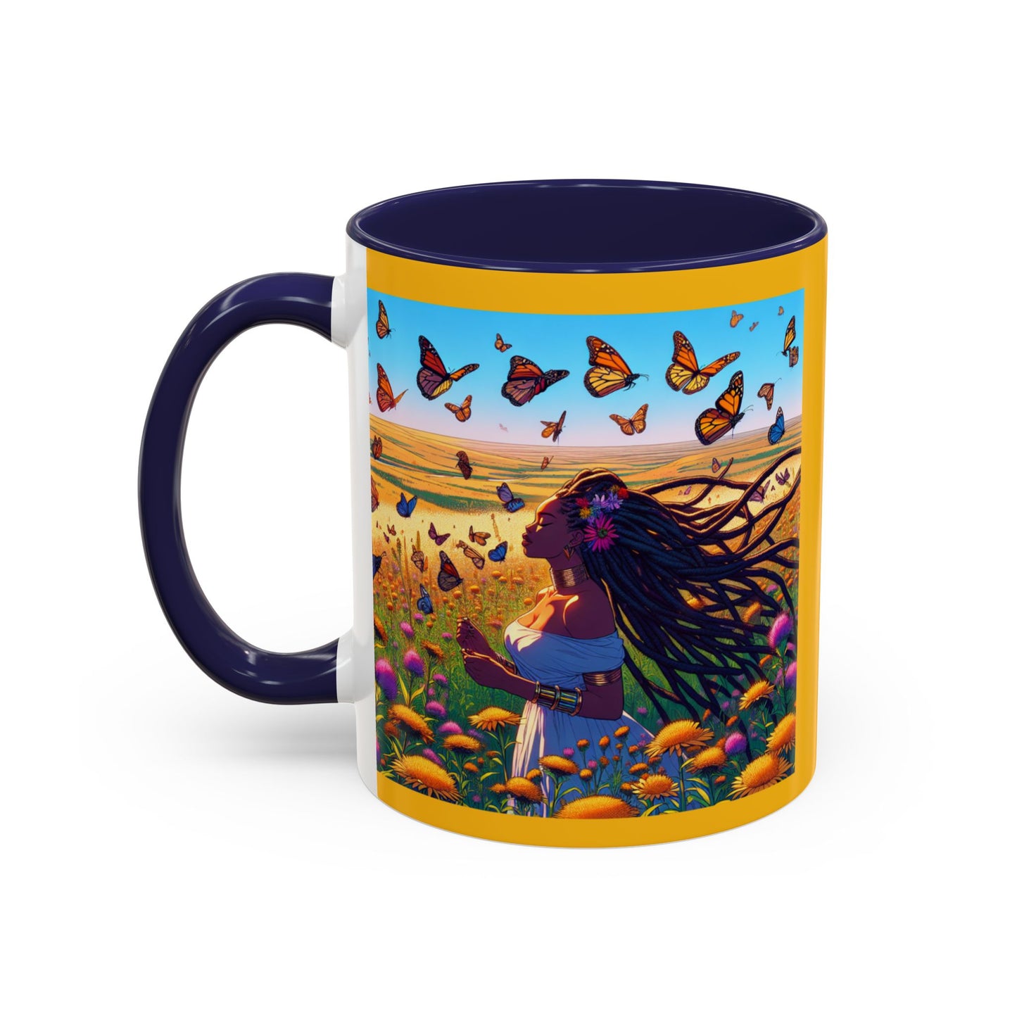 Inspirational Accent Coffee Mug - Mighty Ali Flowers Design