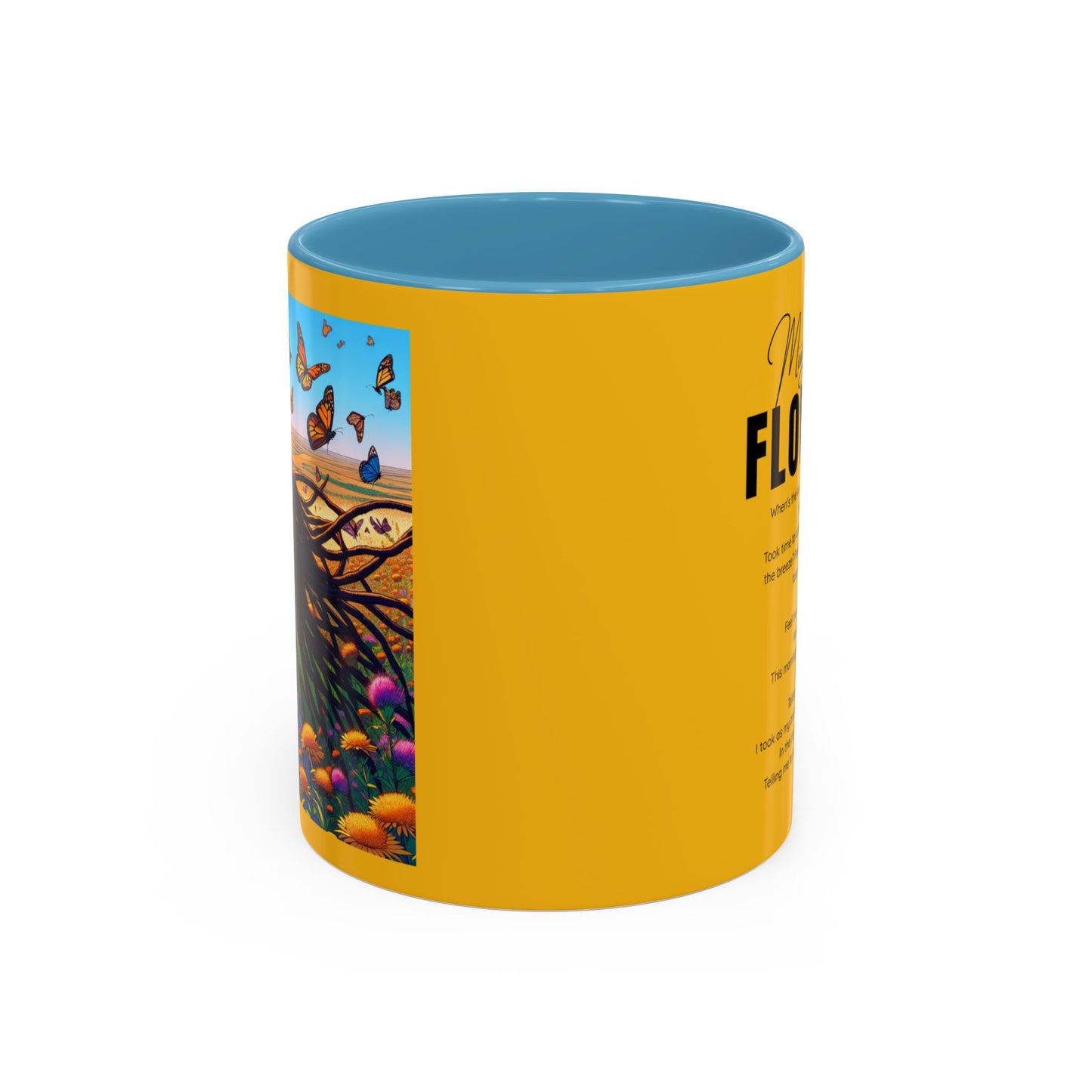 Inspirational Accent Coffee Mug - Mighty Ali Flowers Design