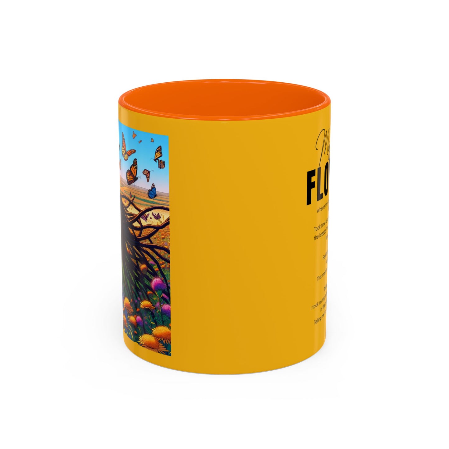 Inspirational Accent Coffee Mug - Mighty Ali Flowers Design