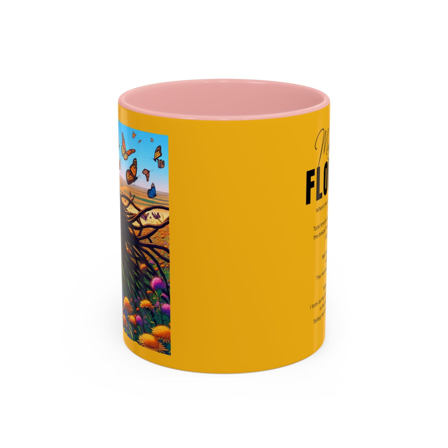 Inspirational Accent Coffee Mug - Mighty Ali Flowers Design