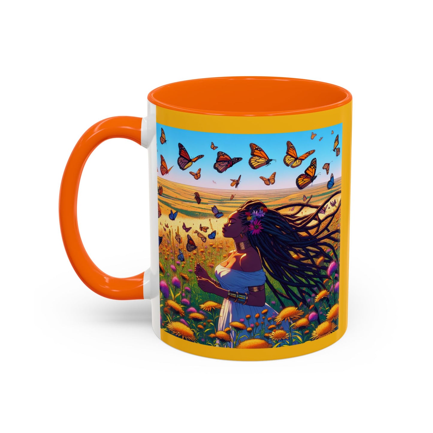 Inspirational Accent Coffee Mug - Mighty Ali Flowers Design