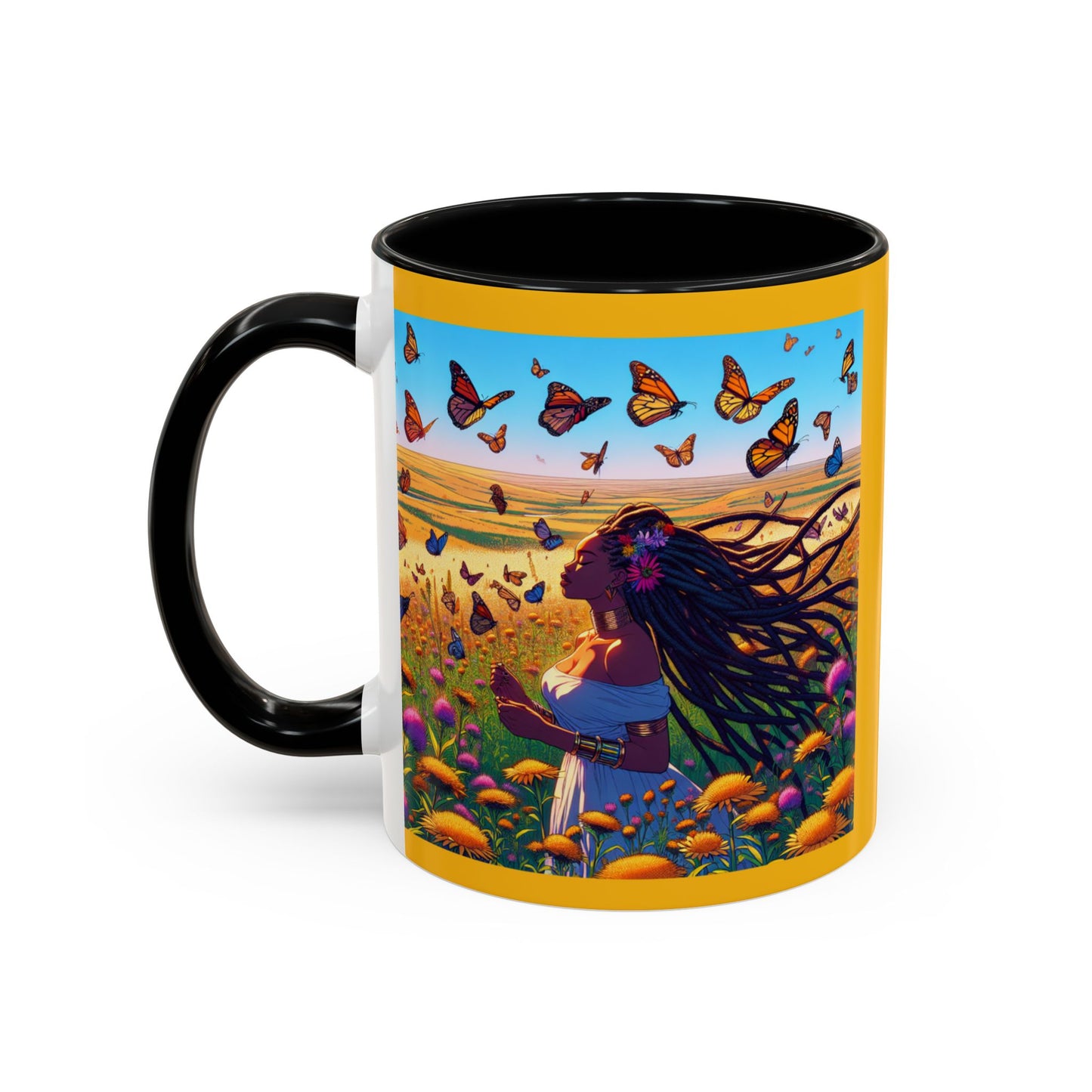 Inspirational Accent Coffee Mug - Mighty Ali Flowers Design