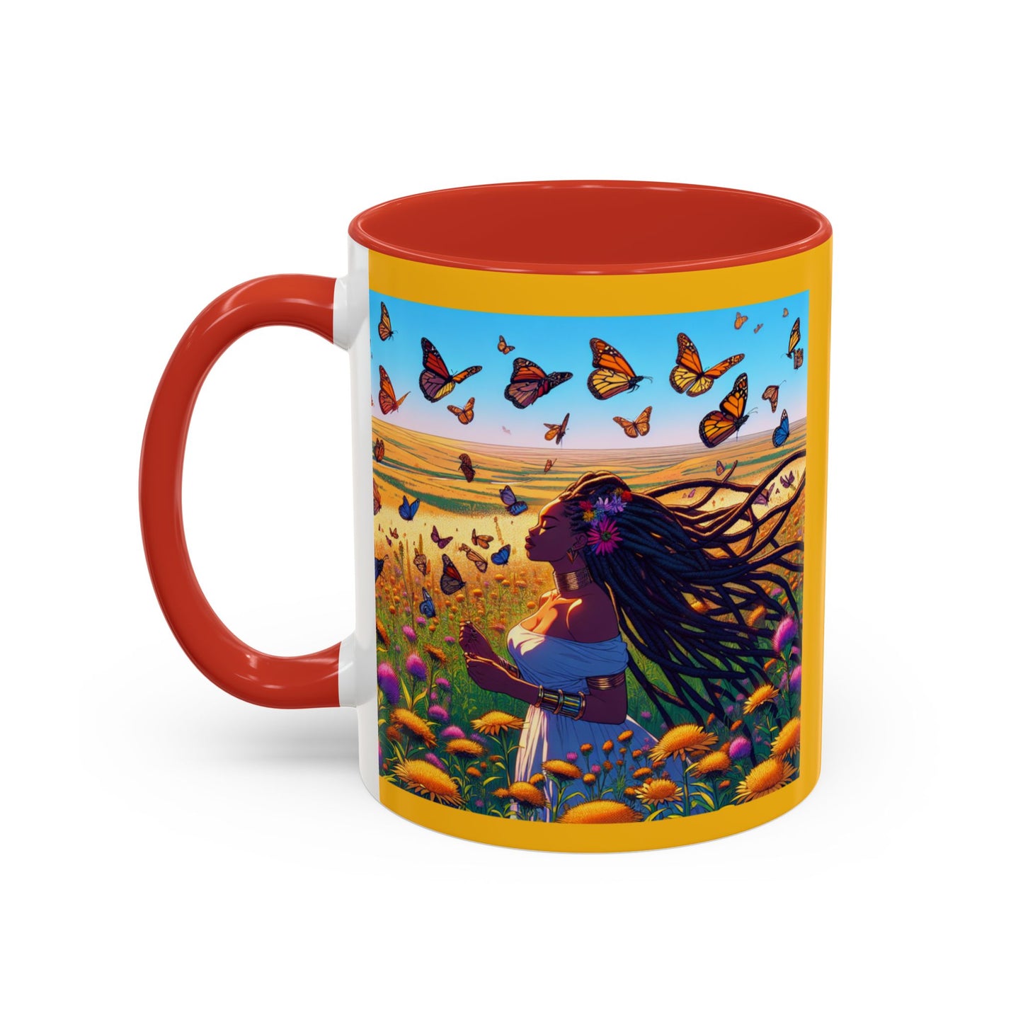 Inspirational Accent Coffee Mug - Mighty Ali Flowers Design