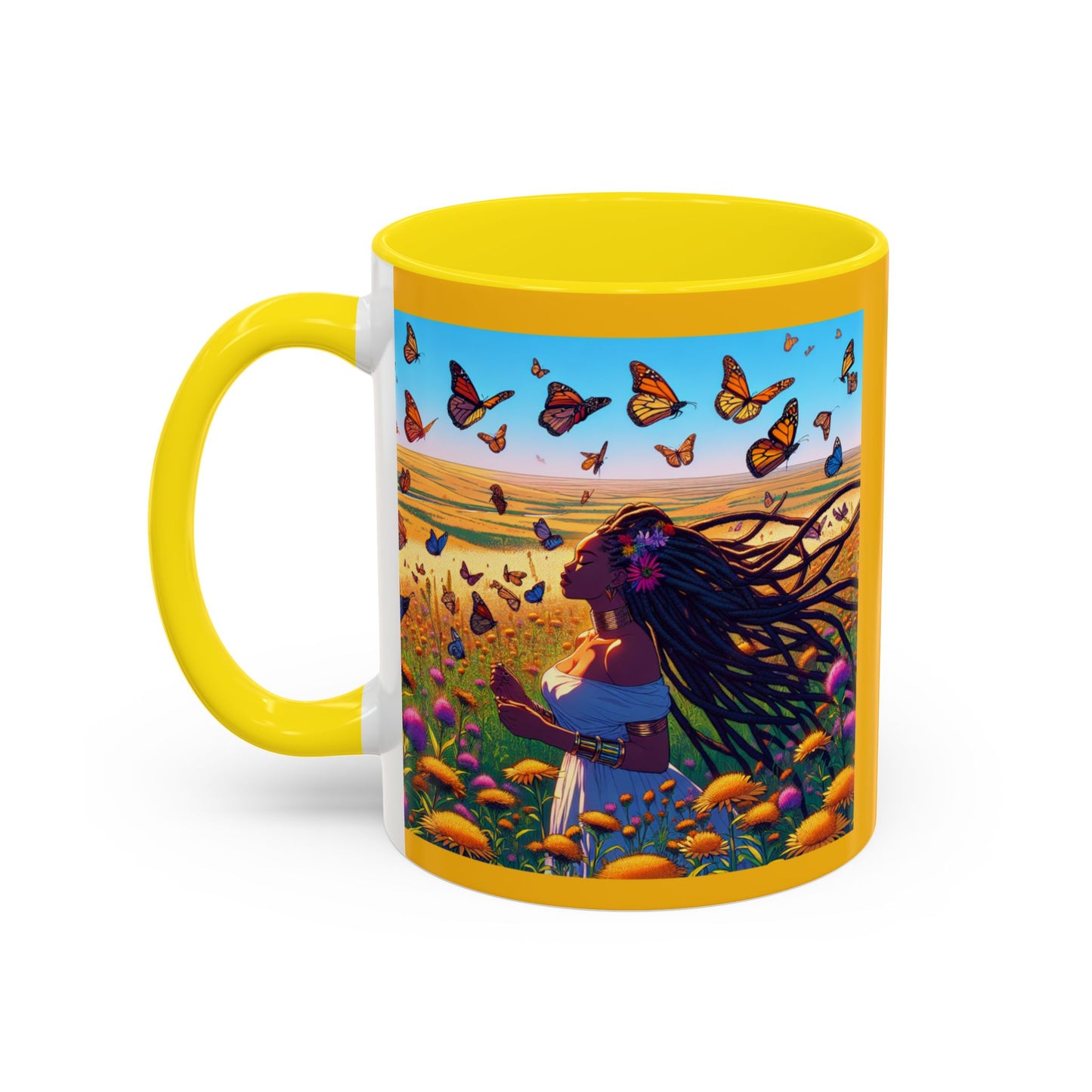 Inspirational Accent Coffee Mug - Mighty Ali Flowers Design