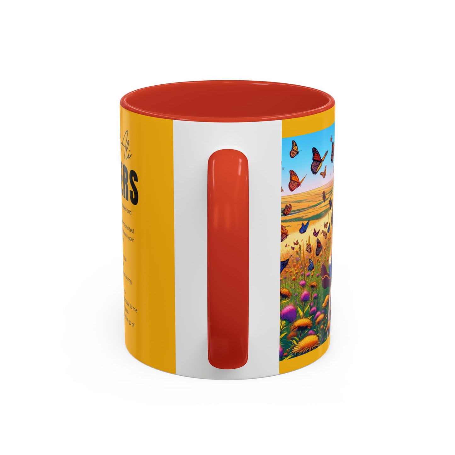 Inspirational Accent Coffee Mug - Mighty Ali Flowers Design