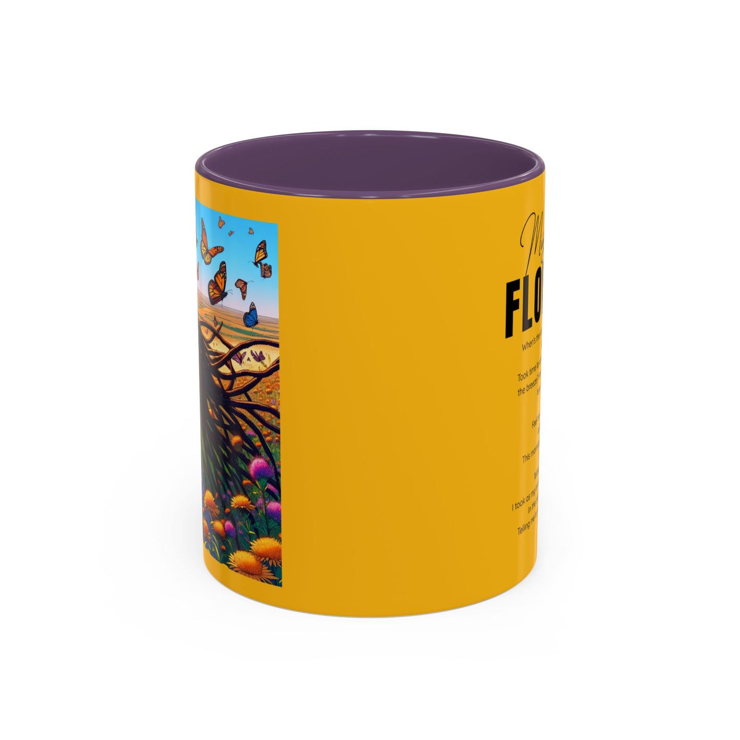 Inspirational Accent Coffee Mug - Mighty Ali Flowers Design