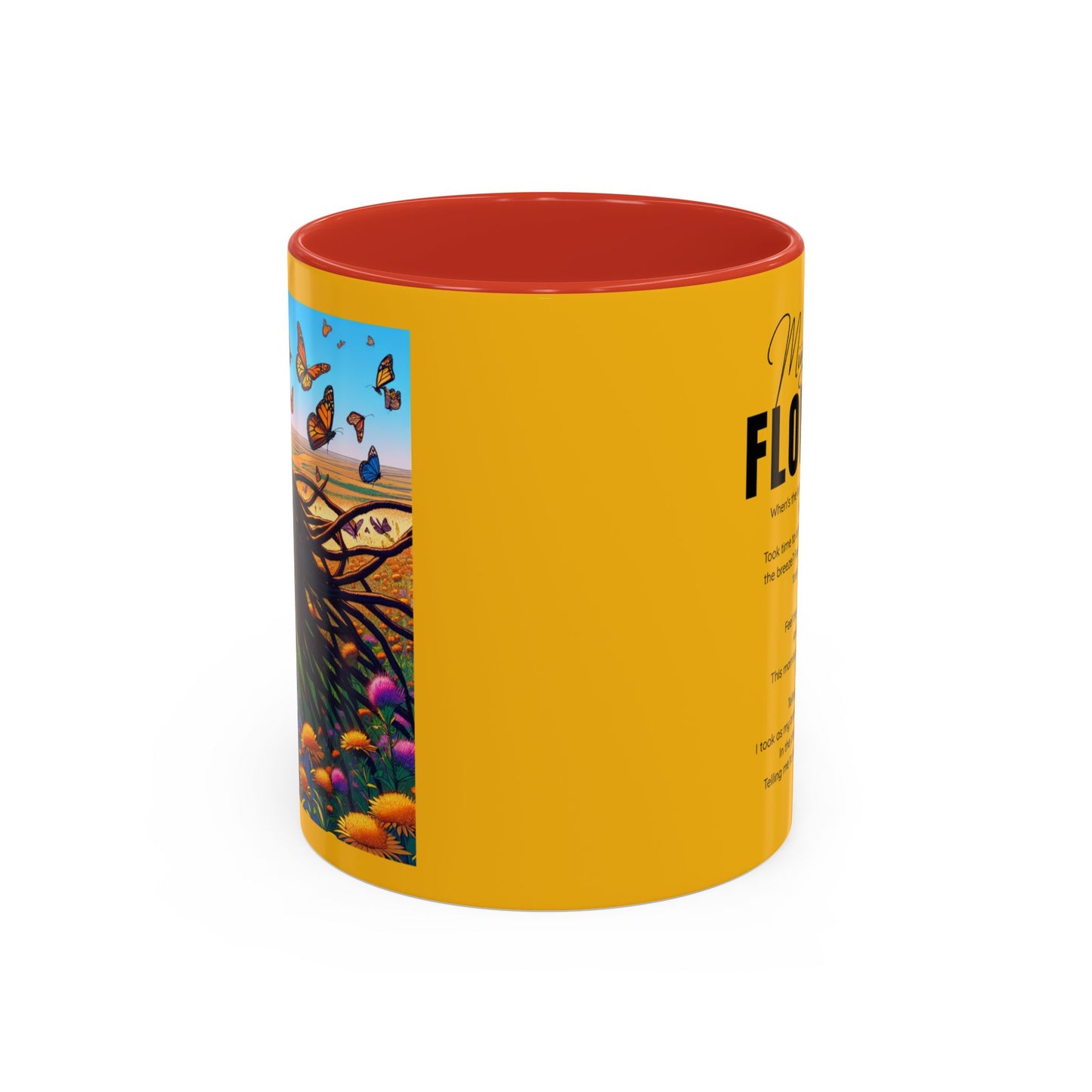 Inspirational Accent Coffee Mug - Mighty Ali Flowers Design